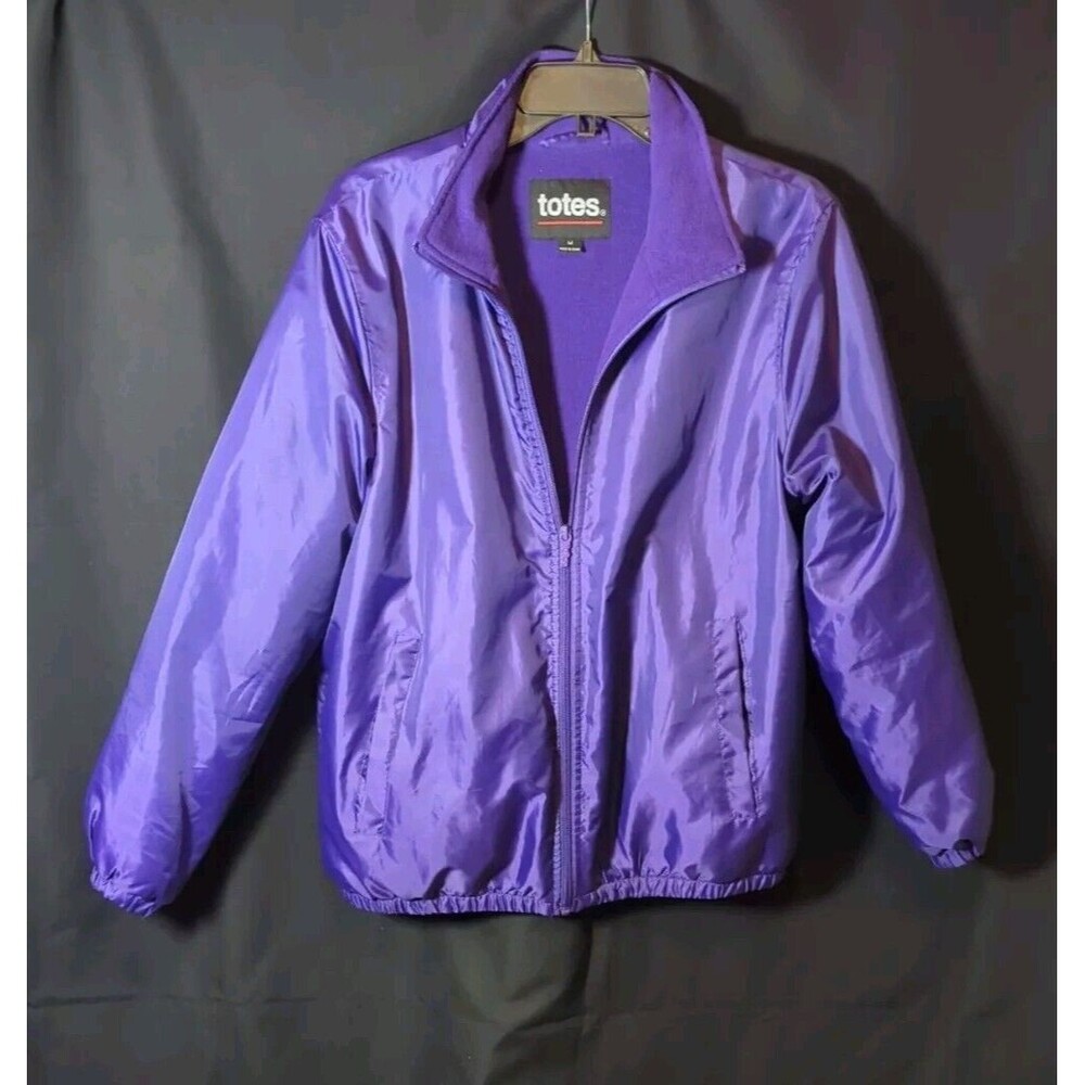 TOTES WOMENS STORM FLEECE LINED RAIN JACKET SIZE MEDIUM PURPLE